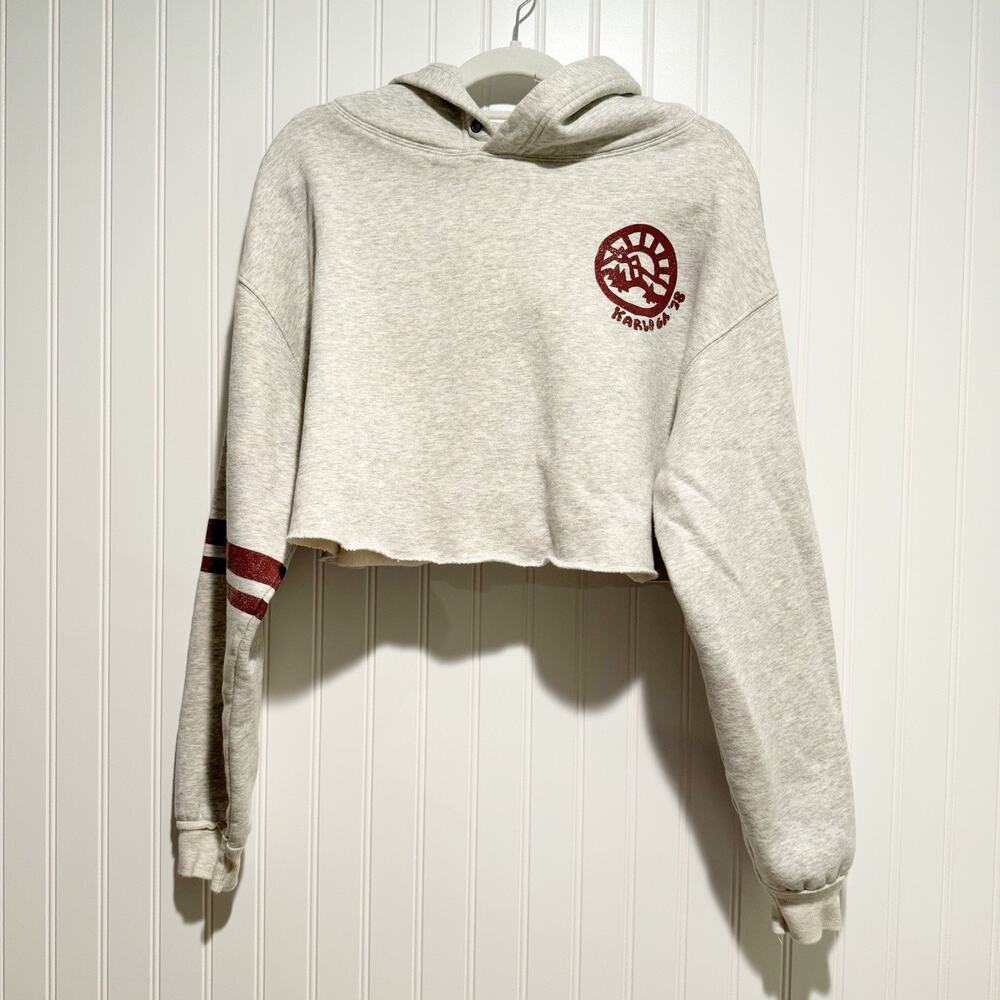 Free People Baldwin Cropped Hoodie Sweatshirt Size XS - Picture 2 of 7